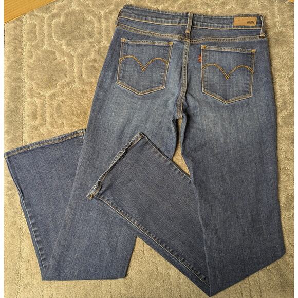 Levis Demi Curve Bootcut Jeans WOMENS 8/29 Mid Rise Blue Denim Cowgirl Western - Picture 2 of 9